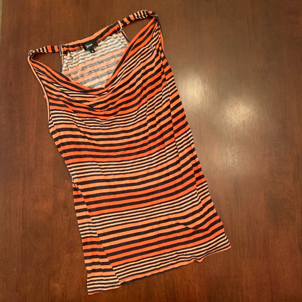 Striped cowl drape front tank